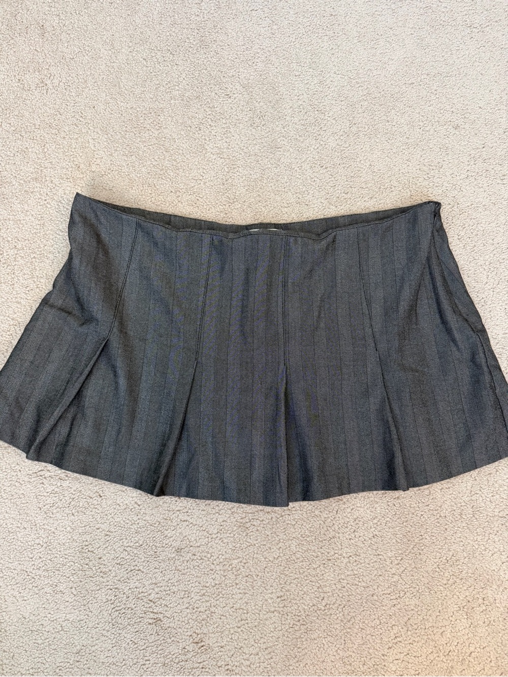 Gray Pleated Skirt - Preppy, school girl, Y2K